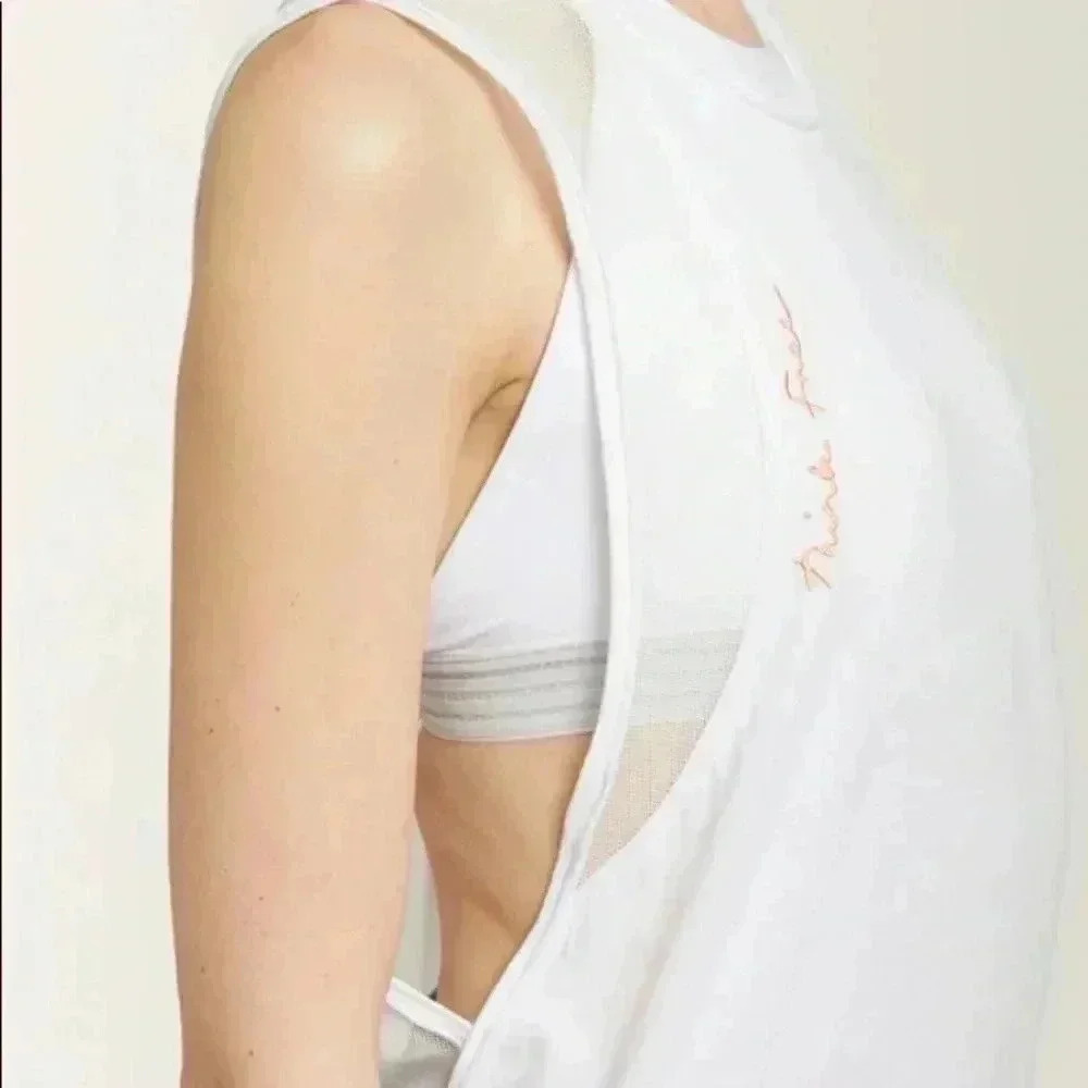 🆕Free People White Mesh Activists Tank L🆕 - Picture 3 of 12